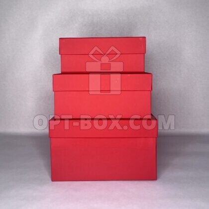 Набор коробок 3в1 «Красный» 19*19*9,5см — 15,5*15,5*6,5см