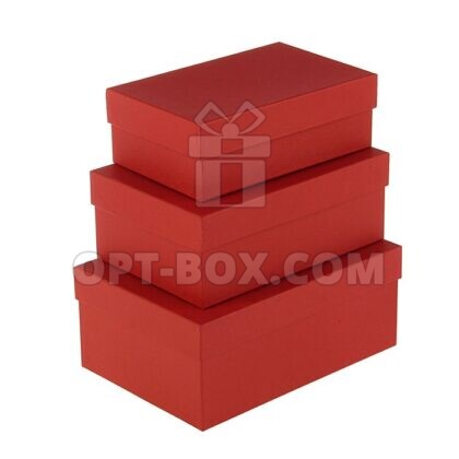 Набор коробок 3в1 «Красный крафт» 23*16*9,5см — 19*12*6,5см