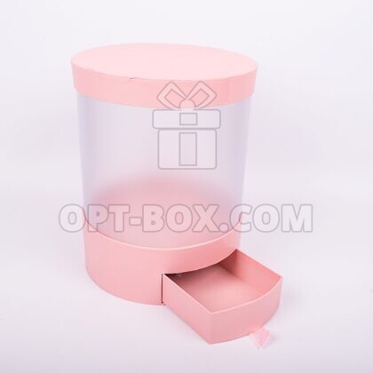Коробка 21*26,5см с выдвижным ящиком (розовый) уценка*