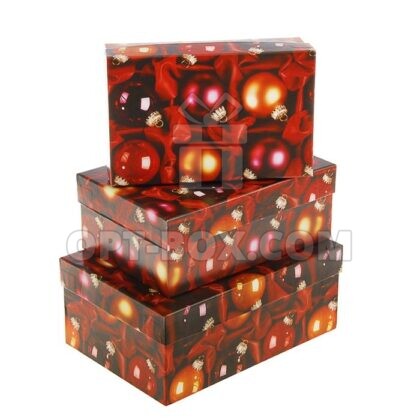 Набор коробок  3в1 «Красные шары» 19*12*7,5см — 15*10*5см